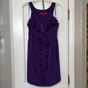 Elle Purple Ruffle Dress with Grey Silver Studded Belt.